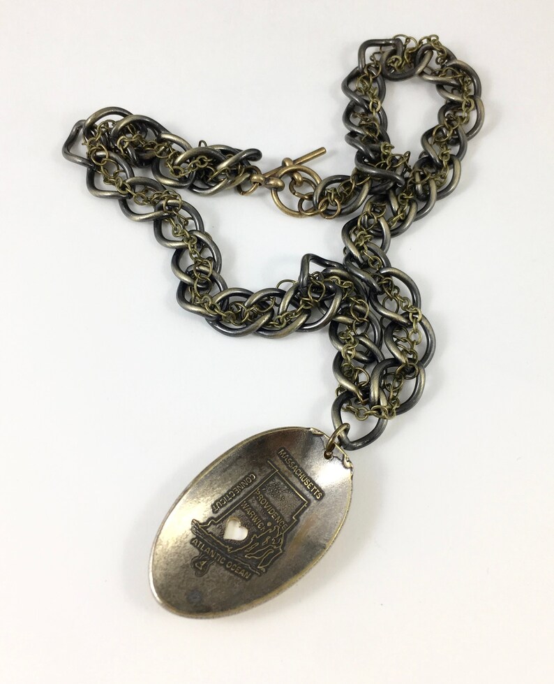 Rhode Island Heart Necklace Rhode Island Jewelry Spoon Etsy