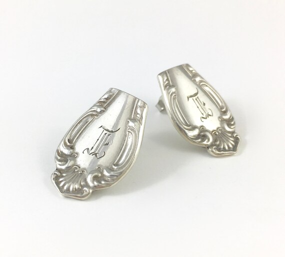 Letter E Earrings Letter E Charm Spoon Earrings Spoon Etsy
