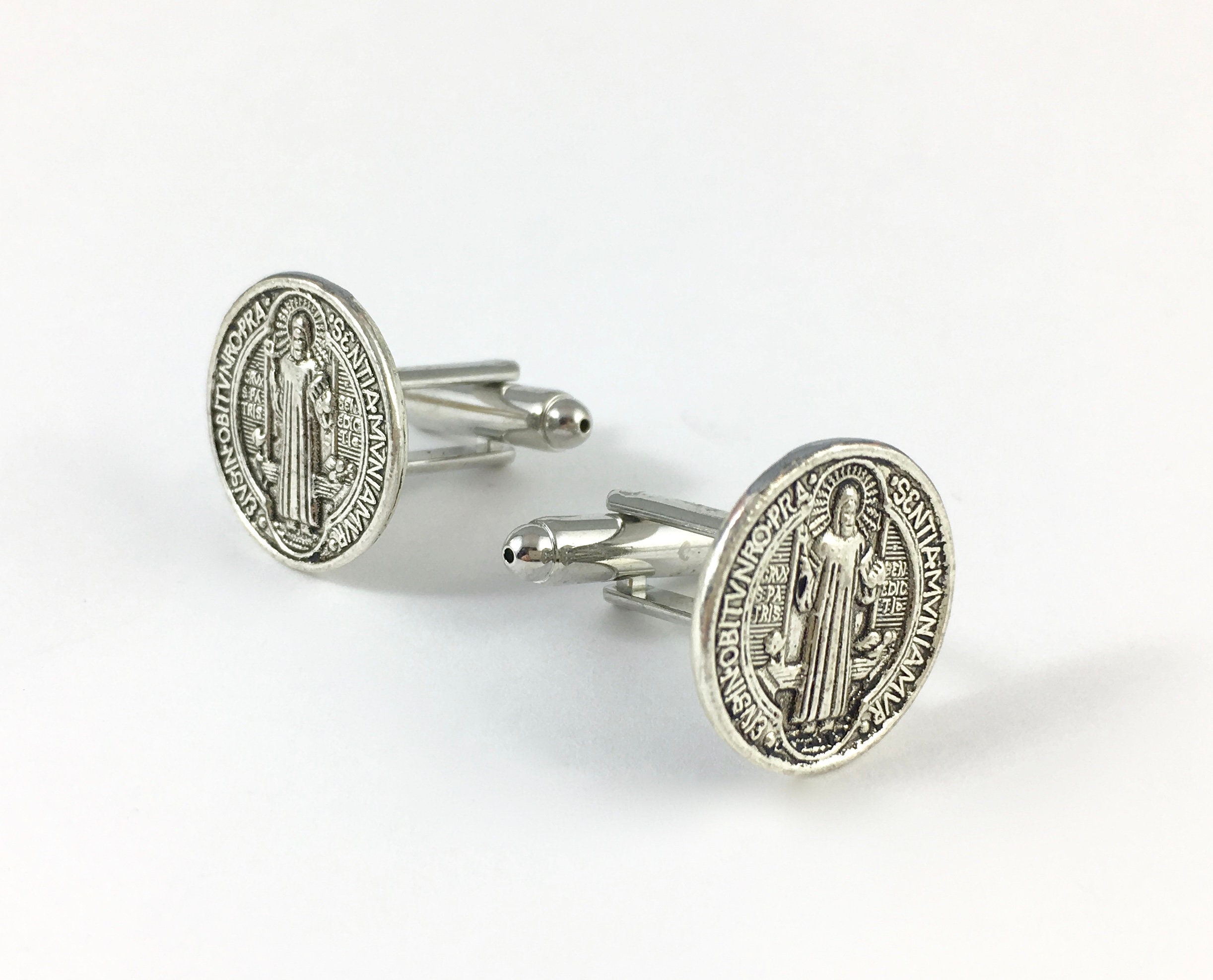 St. Benedict Cufflinks Gothic Cufflinks Gothic Man Gift Etsy