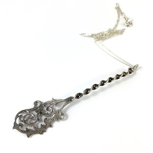 Twisted Necklace, Spoon Necklace, Fork Jewelry, Spoon Jewelry, Sterling Silver Spoon Necklace, Spoon Charm, Spoon Pendant, Spoon Pendant