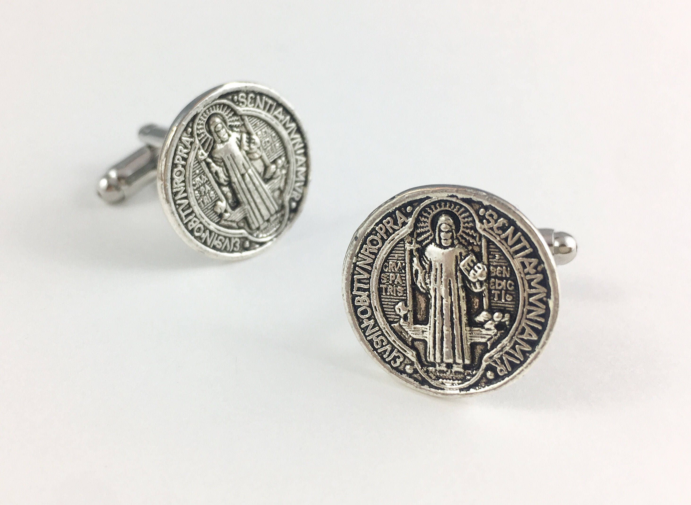 St. Benedict Cufflinks Gothic Cufflinks Gothic Man Gift Etsy