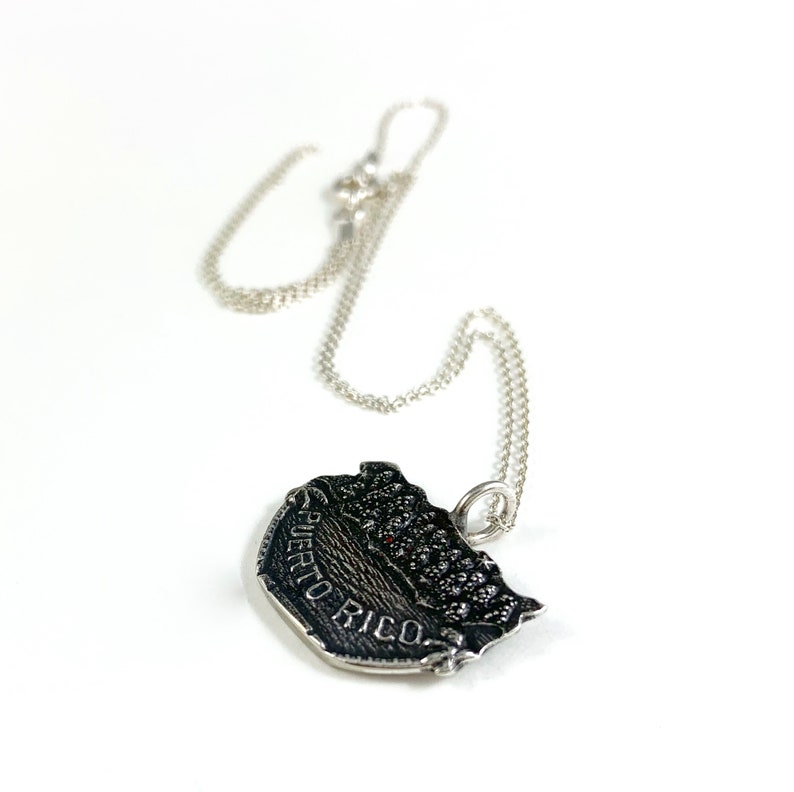 Puerto Rico Jewelry Puerto Rico Necklace Puerto Rico Charm Vintage Puerto Rico Wife Gift Puerto Rico Pendant Puerto Rico Gift