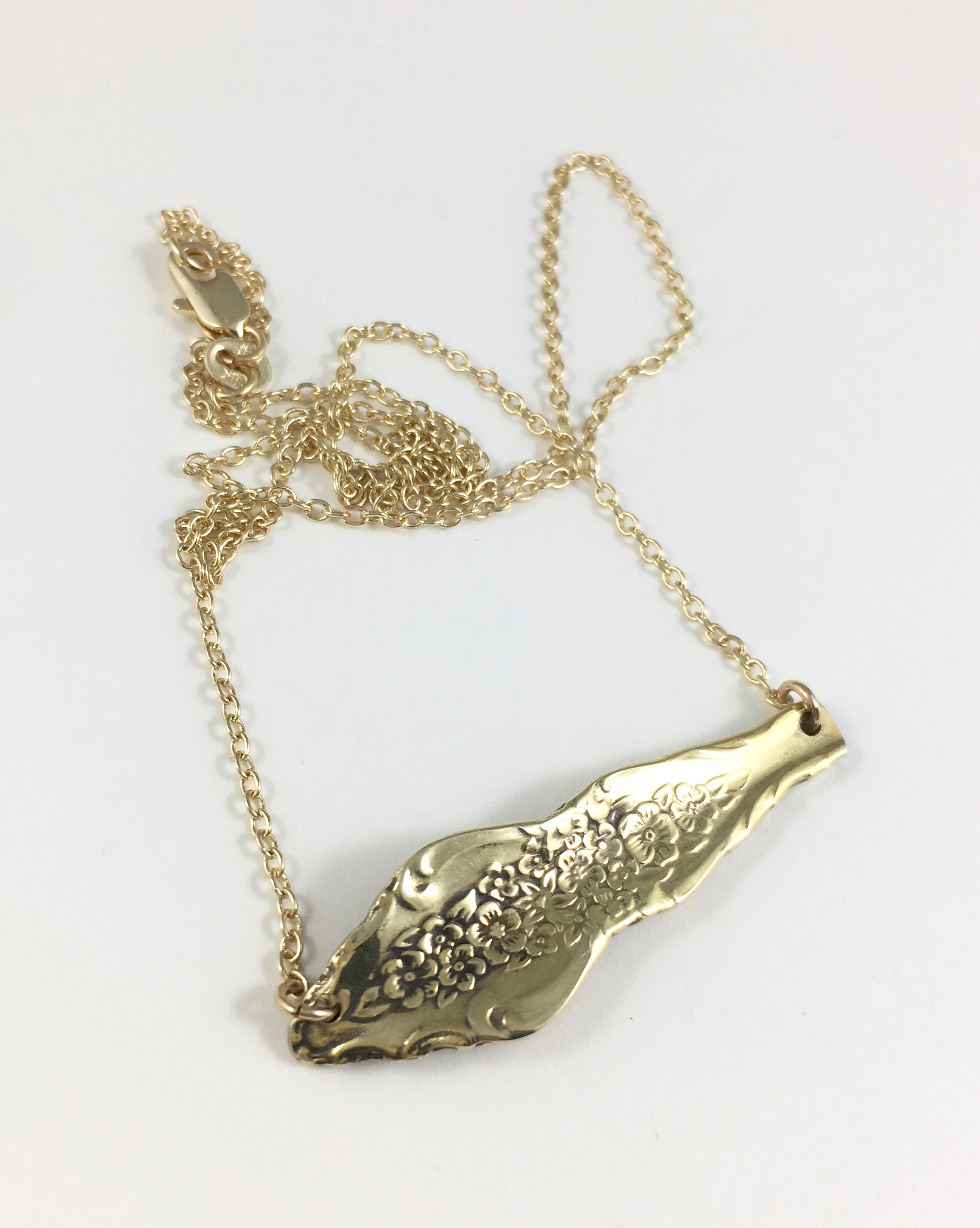 Spoon necklace Spoon Jewelry Gold Spoon Necklace Gold Etsy