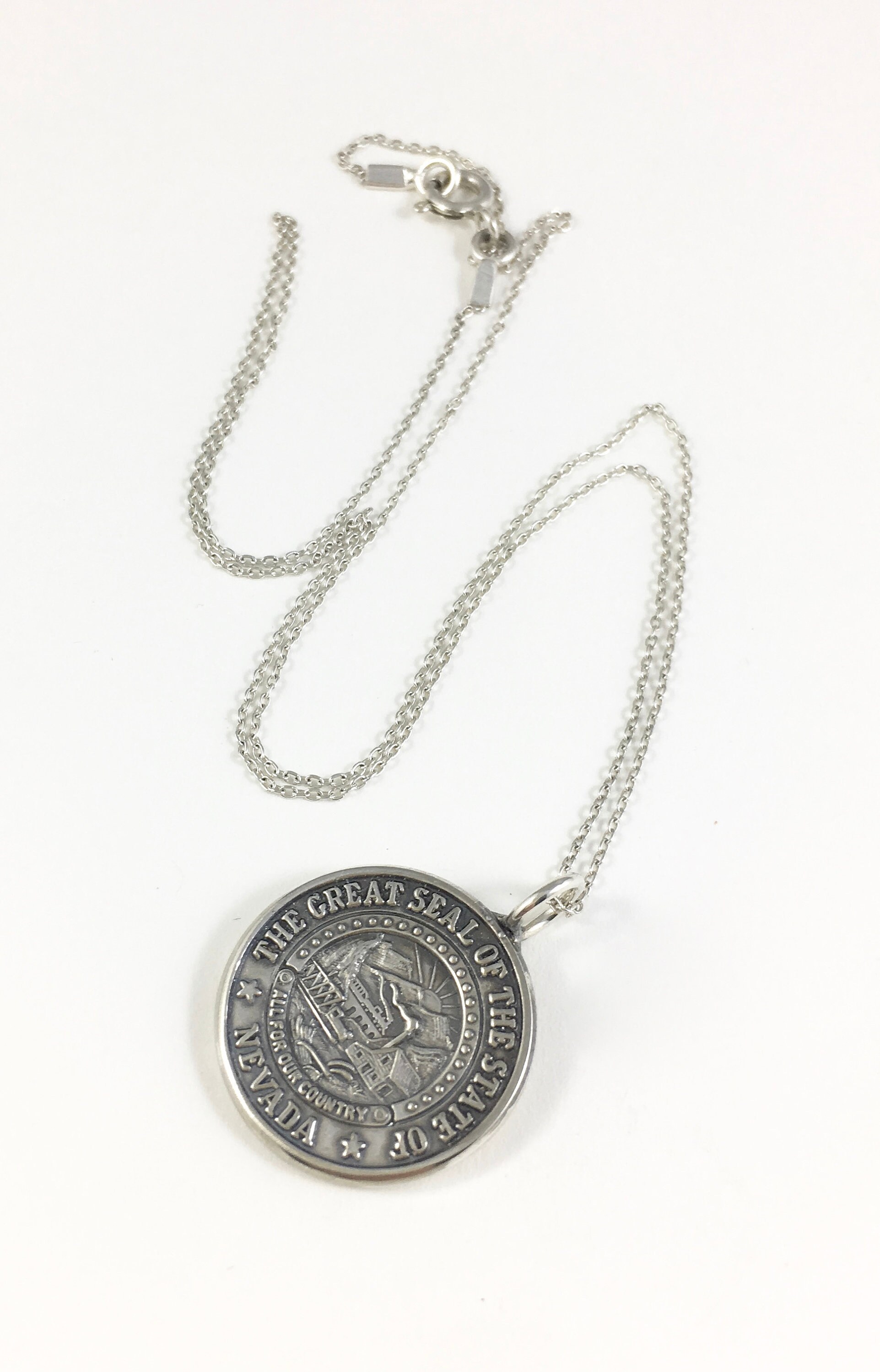 Nevada Necklace Nevada Pendant Spoon Jewelry Nevada Etsy