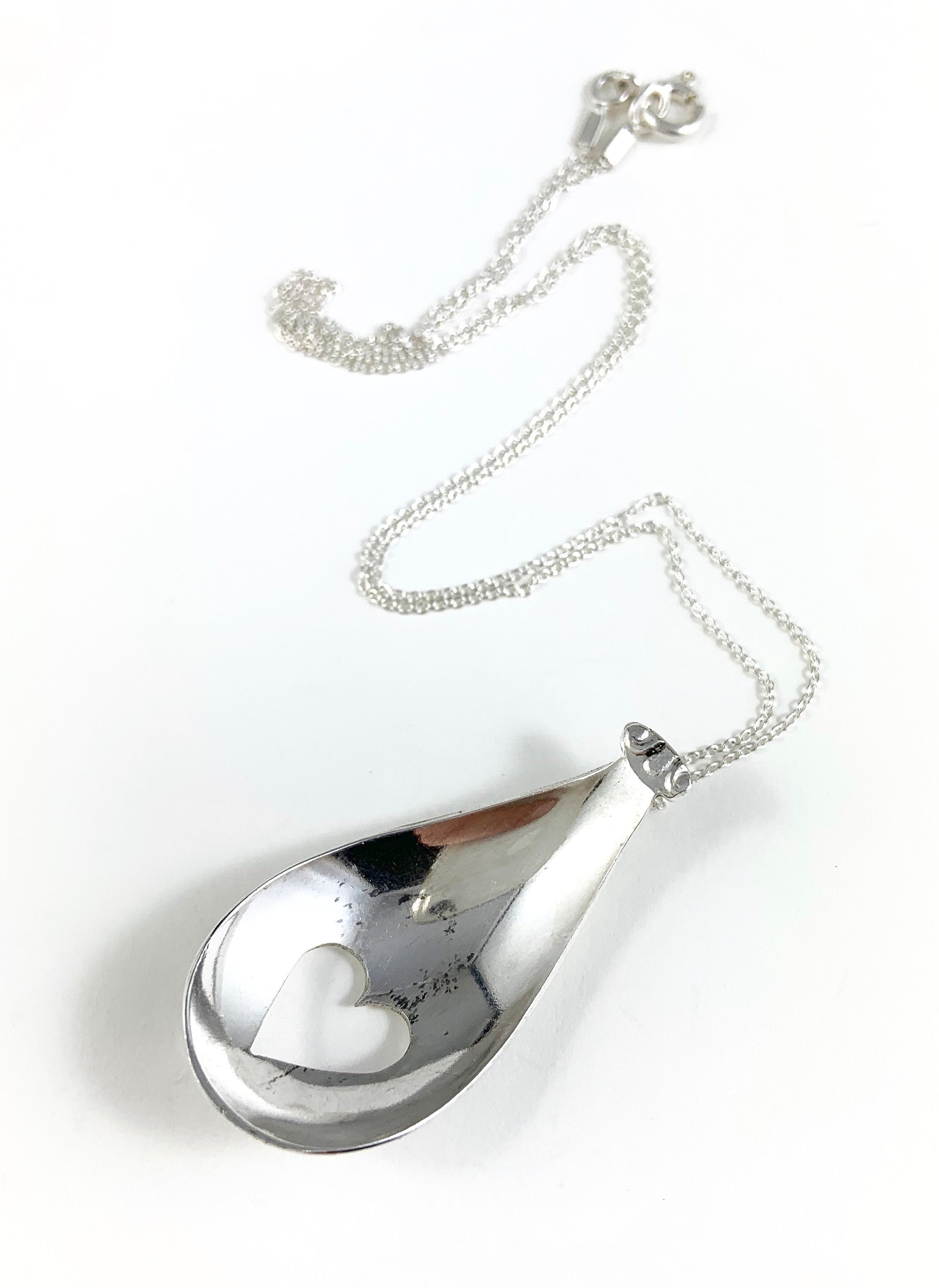 Spoon Heart Charm Spoon Pendant Heart Necklace Spoon Etsy