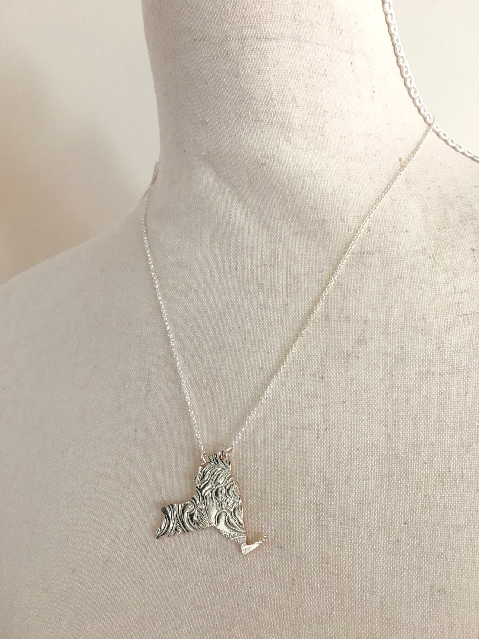 Collar de Nueva York Collar de Mapa de Nueva York Joyería de Etsy