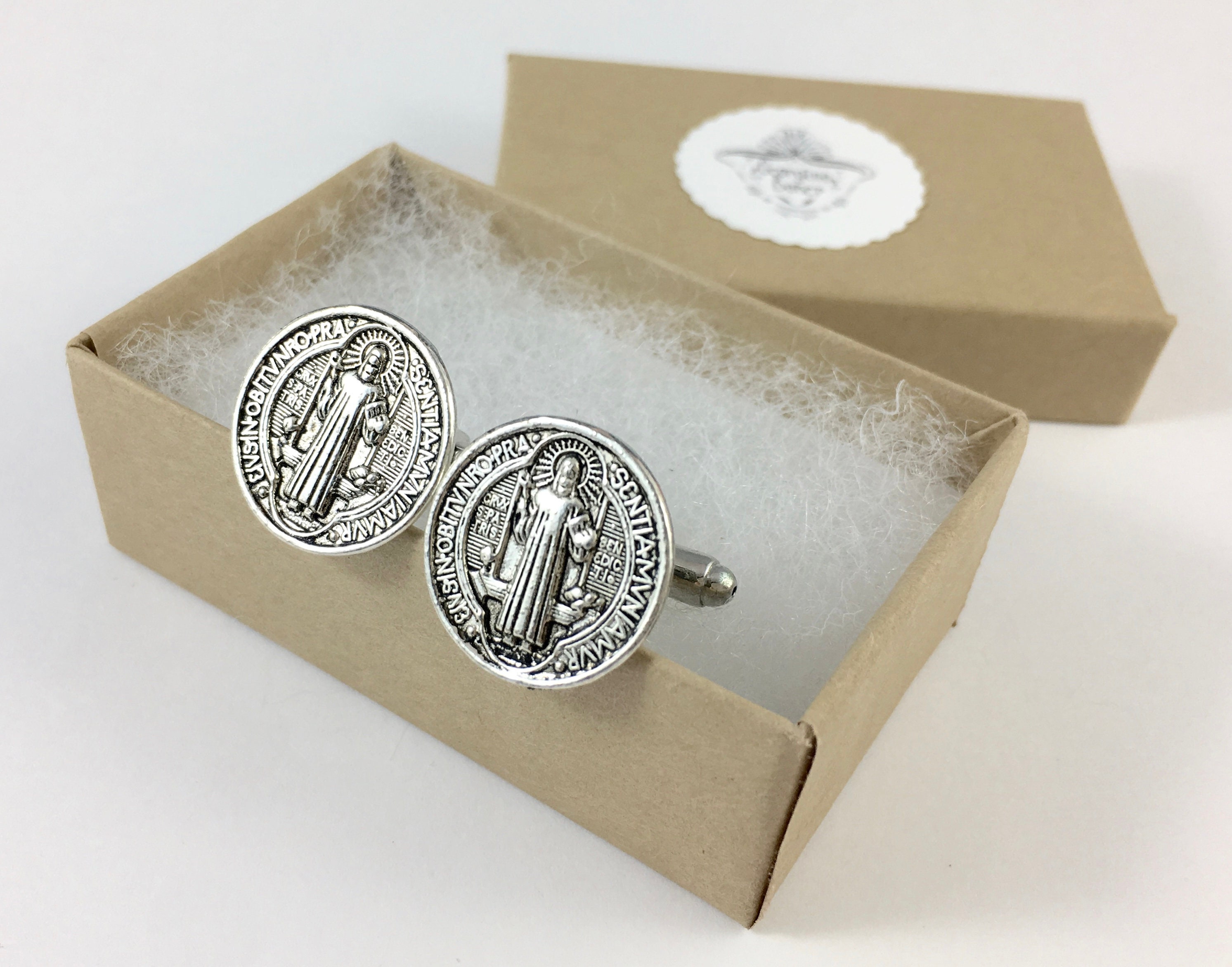 St. Benedict Cufflinks Gothic Cufflinks Gothic Man Gift Etsy
