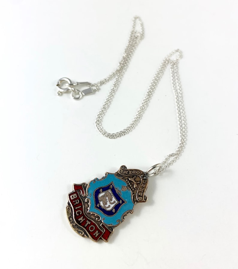 Brighton Necklace, Brighton England, Brighton Gift, Brighton Coat of Arms, Brighton Charm, Brighton Pendant, Spoon Necklace, Spoon Jewelry bild 1
