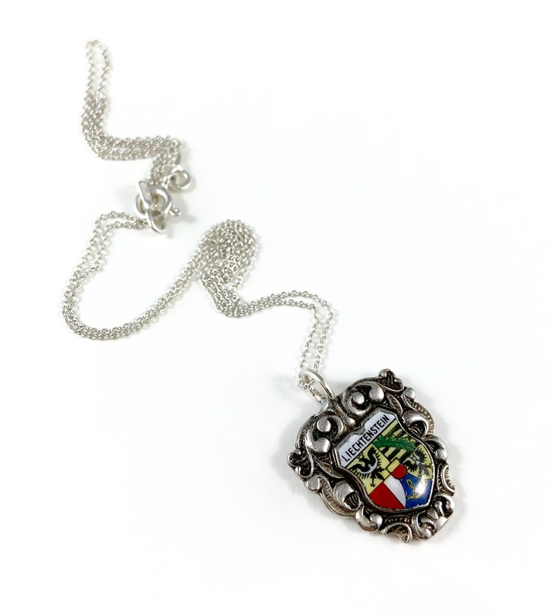 Liechtenstein Charm, Liechtenstein Necklace, Liechtenstein Jewelry, Liechtenstein Gift, Liechtenstein Souvenir Spoon necklace, Spoon Jewelry image 5