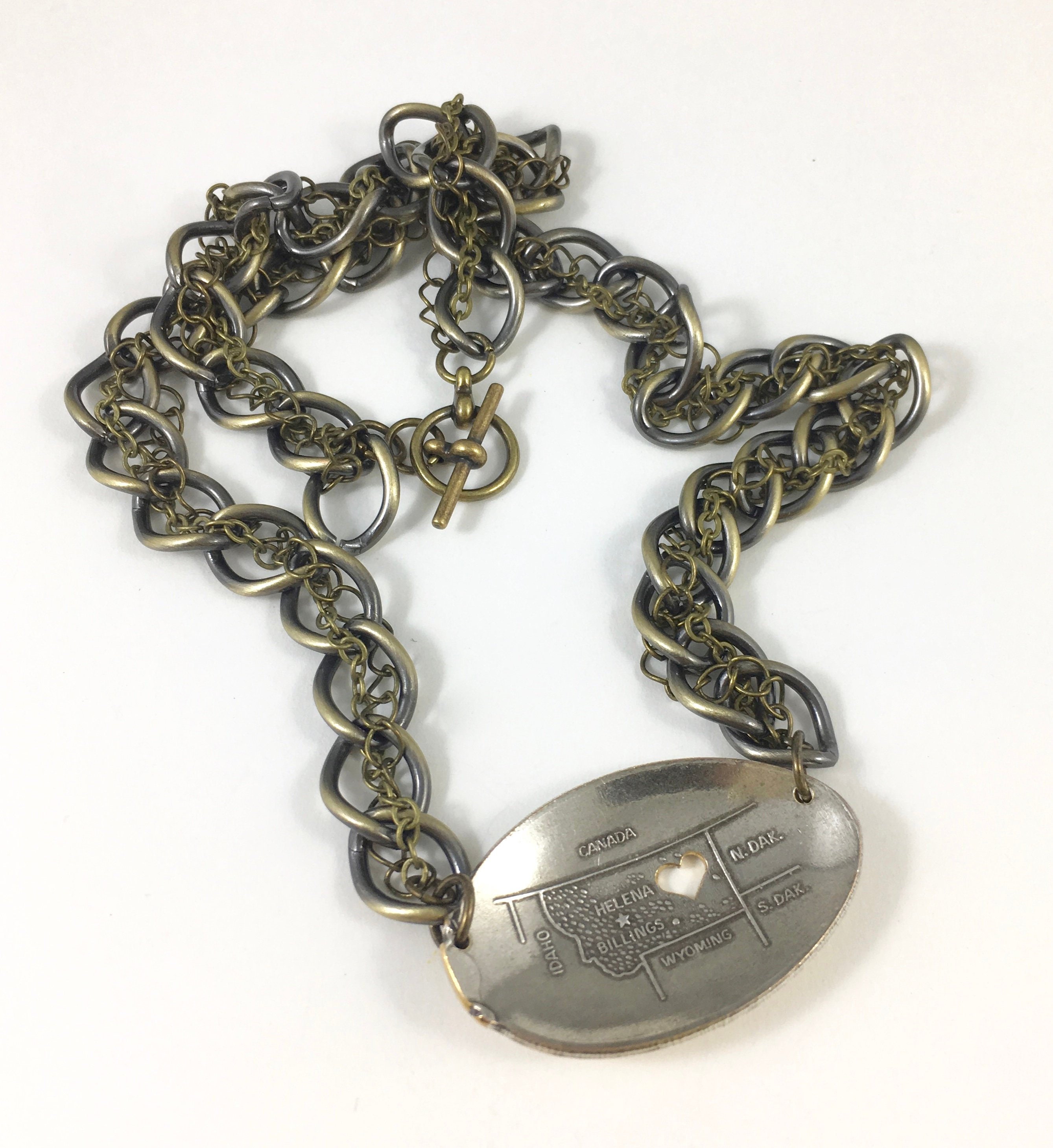 Montana Heart Necklace Montana Jewelry Spoon Necklace Spoon Etsy