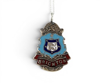 Brighton Necklace, Brighton England, Brighton Gift, Brighton Coat of Arms, Brighton Charm, Brighton Pendant, Spoon Necklace, Spoon Jewelry
