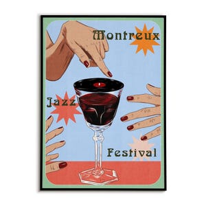 Jazz festival poster - vintage jazz print for music lover, Retro wall decor