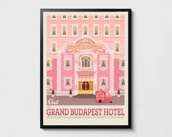 The Grand Budapest Hotel movie poster, Vintage movie print, Wes Anderson-Inspired wall art, Film lover poster