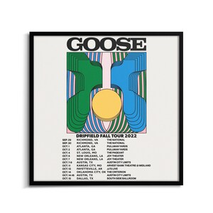 Goose Dripfield Fall Tour 2022, Modern rock wall art, Music poster