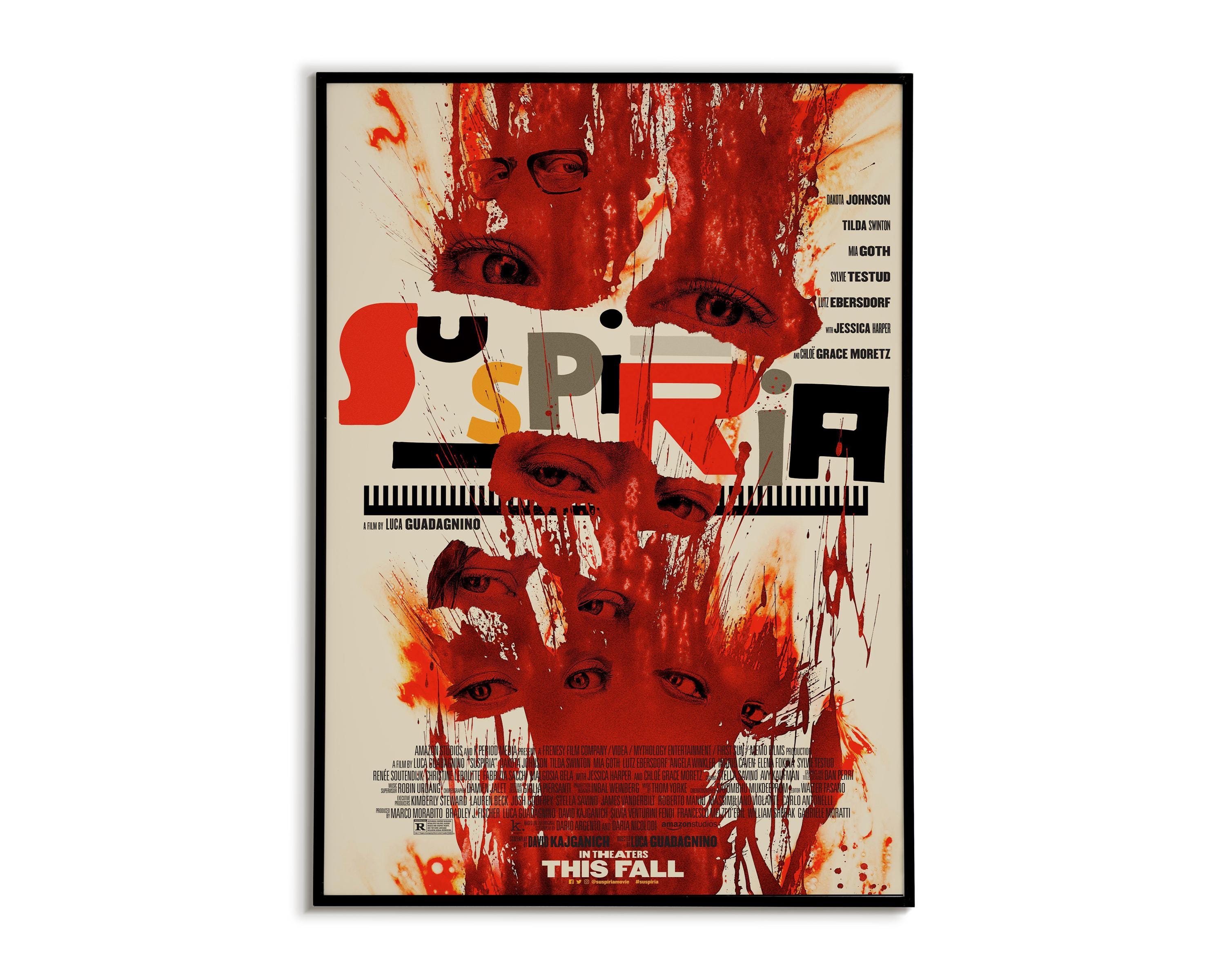Suspiria horror movie poster, Classic movie wall art, Luca Guadagnino сult classic, Film lover poster