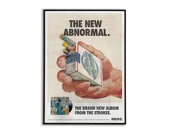 The Strokes poster - The New Abnormal album inspired print, For indie rock lovers, Music print