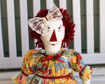 MODERN ANNIE Doll Pattern, PDF Raggedy Ann Doll and Dress Pattern