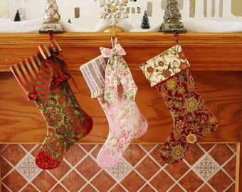Christmas Stocking Pattern PDF FREE Big Bow Pattern , Fully Lined Christmas Stocking , Easy Holiday Christmas Gift