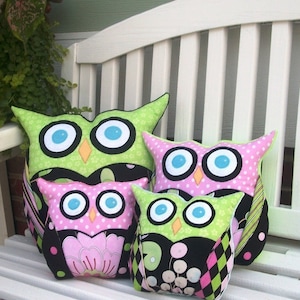 Owl Sewing Pattern - Owl Pillow - PDF Pattern 3 Sizes, Easy Pillow Pattern, Plushie Toy  Pattern, Sew Wise Owl Family Patterns
