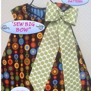 Big Bow Pattern Sew Big Bow PDF Pattern Add to Pillowcase Dress, Jumper or Skirt, INSTANT DOWNLOAD Handmade Pattern image 3