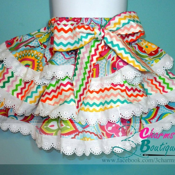 SEW FRILLY Skirt Pattern -  New Easy Circle Flounce Design - PDF Sewing Pattern Sizes 12 Months - 6 Child, Downloadable Printable