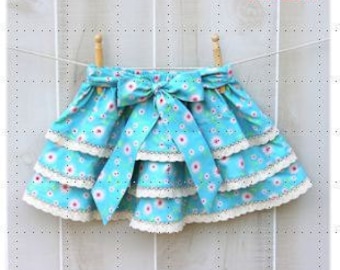 Twirly Skirt - SEW FRILLY Skirt Pattern -  New Easy Circle Flounce Design - PDF Sewing Pattern Sizes 12 Months - 6 Child,