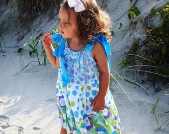 Vestido de verão - Vestido de verão - Padrão de vestido de fronha em camadas PDF SEW FLOUNCY Padrão de costura, padrão de vestido de menina,