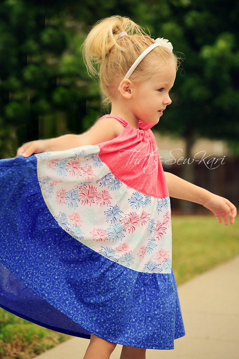 Summer Sundress SEW FLOUNCY Tier Pillowcase Dress Pattern PDF Eyelet Dress Outfit Easy Sewing Children Clothing image 4