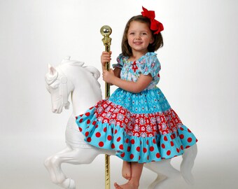 Costure o padrão de vestido camponês em camadas enroladas - Novo design de gola redonda - Padrão de costura fácil em PDF DOWNLOAD INSTANTÂNEO