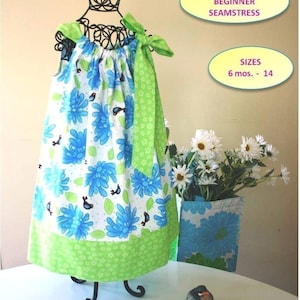 Sew Easy Pillowcase Dress Pattern - Size 6 mos baby -14 child - Pdf Sewing Pattern FULL PATTERN PIECES