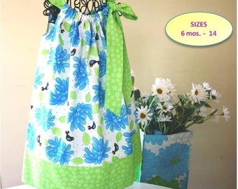 Sew Easy Pillowcase Dress Pattern - Size 6 mos baby -14 child - Pdf Sewing Pattern FULL PATTERN PIECES