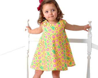 Padrão de vestido de jumper fácil - Costurar padrão de vestido tutu feminino PDF tamanho 12 meses - 6 crianças Tutorial de costura fácil para iniciantes