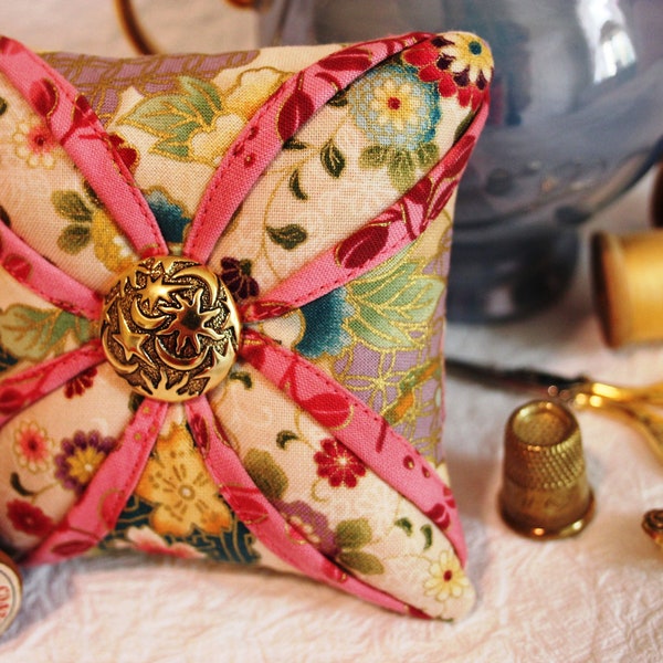 Cathedral Window Pincushion Pattern - PDF Sewing Pattern -  Pin Cushion Pattern - Quilt Design