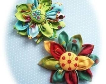 Kanzashi  Flower PDF Pattern, Kanzashi Fabric Flower PDF Pattern, Easy to Make, Brooch, Pin, Bouquet, Fabric Flower Pattern, Accessories