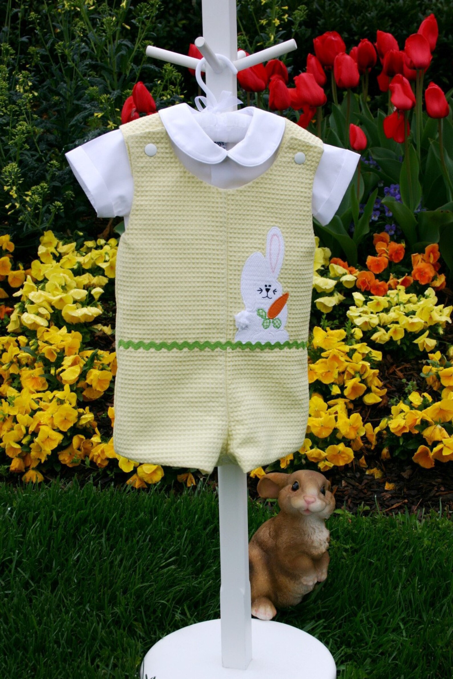 Easter Baby Boy Outfit Romper Jon Jon Pattern Boy Overall Etsy