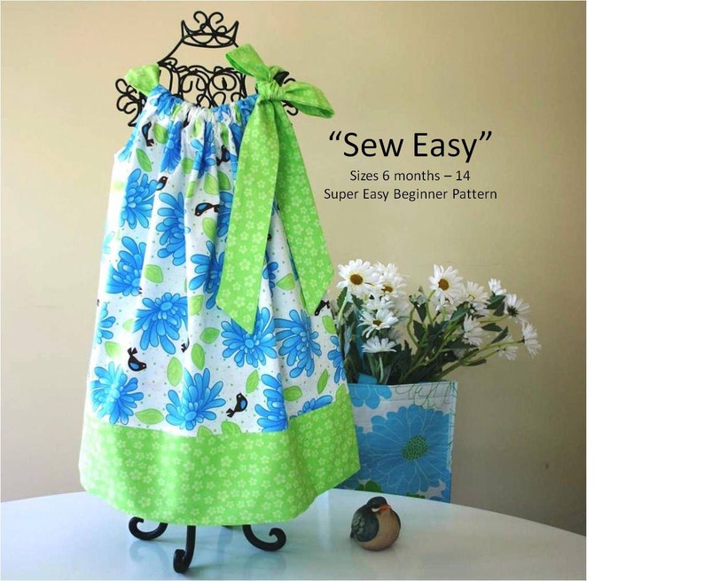 Sew Easy Pillowcase Dress Pattern INSTANT DOWNLOAD PDF Pattern Size 6 mos baby 14 child Sewing Pattern zdjęcie 1