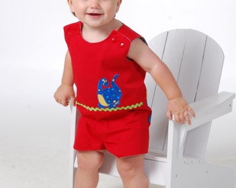 Fall Boy Romper - Baby Boy Jon Jon or Shortalls PDF Pattern Reversible Overall Pattern, Baby Toddler Children 6M - 6C Summer Boy Outfit