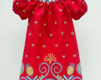 SEW GROOVY Padrão de vestido camponês - Agora tamanhos 6m-14c - Padrão de costura em PDF - Download instantâneo