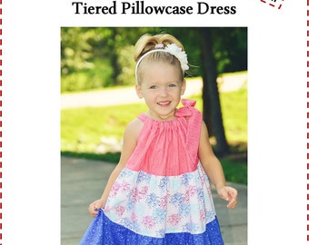 SEW FLOUNCY Tiered Pillowcase Dress Pattern Pdf Instant Download Pattern Easy Beginner Sewing - 4th of July Dress