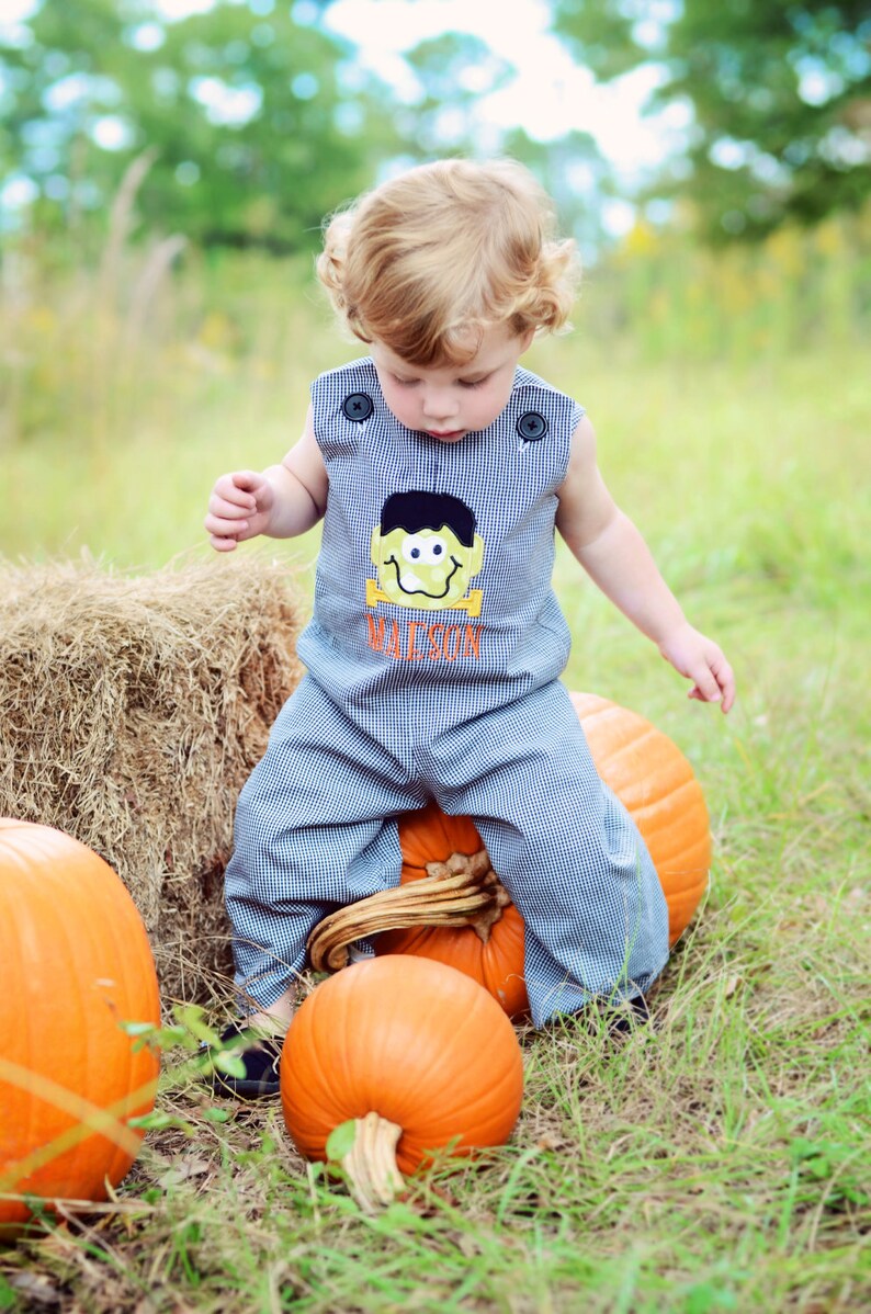 Fall Boy Romper Baby Boy Jon Jon or Shortalls PDF Pattern Reversible Overall Pattern, Baby Toddler Children 6M 6C Summer Boy Outfit image 2