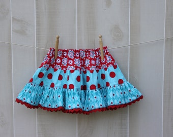 SEW FESTIVE  Tiered Skirt PDF Pattern - Size 2t-14 Child - Easy Sewing Pattern -  Sunday Church Skirt - Instant Download