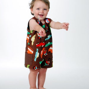 Traje de sol para niño - Traje para niño Romper - Verano Jon Jon Shortall Patrón PDF Patrón general reversible, Niños 6M - 6 CH Descarga instantánea