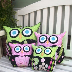 Sew Wise Owl Family Pillow or Bookend PDF Pattern Easy Child Safe Tutorial 3 sizes by FootLooseFancyFree on Etsy Housewares image 4