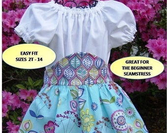 SEW FUN  Skirt Pattern -  Child 2t-14 - Easy PDF Sewing Pattern Handmade Clothing