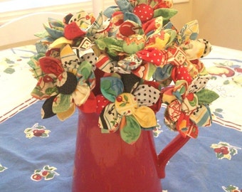 Padrão PDF de buquê de flores em tecido estilo Kanzashi, design fácil por FootLooseFancyFree no Etsy