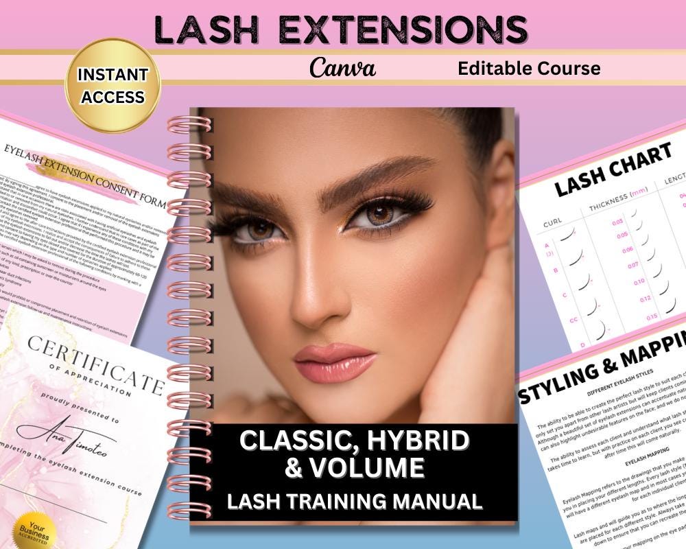 Lash Extension Training Manual | Course Training | Classic, Hybrid ...