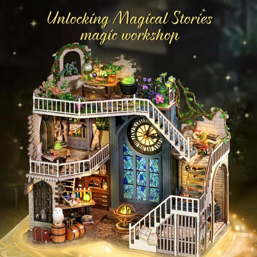 CUTEBEE DIY Doll House Wooden Miniature House Handcraft Diy Toys With ...