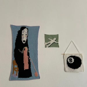 Wall Hanging Handmade Crochet Tapestry | No Face Demon Wall Hanging Decor