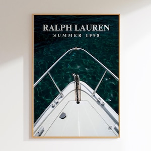 Póster de revista de moda, póster de revista de moda vintage, arte en lienzo de moda retro de los años 70, impresión de moda de lujo, arte mural digital antiguo de Ralph Lauren