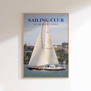Luxury Yacht Aesthetic Fashion Magazine Poster Digital Download Vintage Sailing Poster Luxury Fashion Print Old Money Aesthetic Digital Art